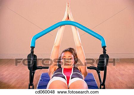 brunette, calisthenics, activity View Large Photo Image Stock Photo - brunette, calisthenics, activity. Fotosearch