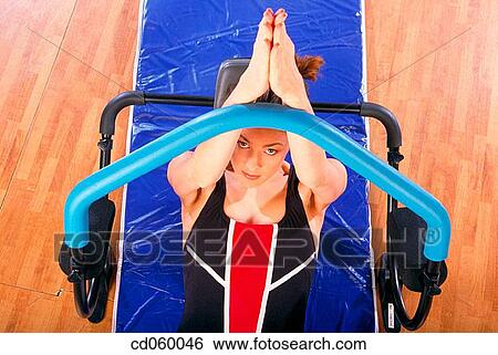 brunette, calisthenics, activity View Large Photo Image Stock Photograph - brunette, calisthenics, activity. Fotosearch