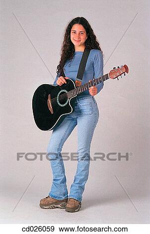 Stock Photo - brunette, contemporary, clipping path, adolescence. Fotosearch