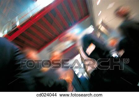 Picture - businesspeople, activity, businessman, business, blurred, action. Fotosearch