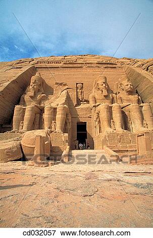 Stock Photo - Colossal statues of Ramses II at the entrance of the Great Temple. Abu Simbel. Aswan. Fotosearch
