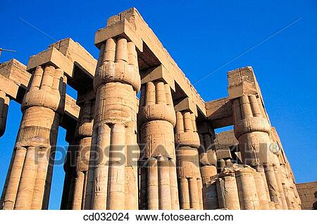 Columns. Luxor (ancient egyptian city of Thebes). East Bank of the Nile View Large Photo Image Picture - Columns. Luxor (ancient egyptian city of Thebes). East Bank of the Nile. Fotosearch