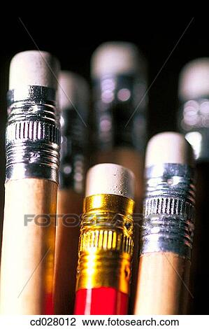 Erasers on pencils View Large Photo Image Stock Image - Erasers on pencils. Fotosearch