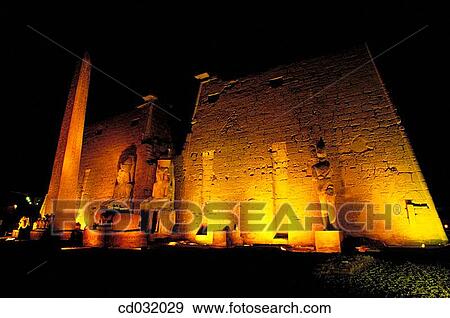 Luxor Temple at Night, Luxor (ancient Egyptian city of Thebes) View Large Photo Image Stock Photo - Luxor Temple at Night, Luxor (ancient Egyptian city of Thebes). Fotosearch