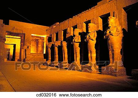 Stock Photograph - Osiris statues. Karnak Temple. Luxor (ancient egyptian city of Thebes). Fotosearch