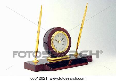 Pens and clock View Large Photo Image Stock Image - Pens and clock. Fotosearch