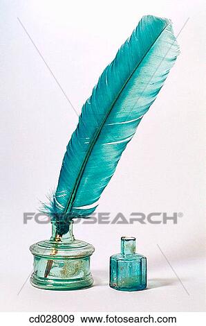 Quill and ink bottles View Large Photo Image Stock Photo - Quill and ink bottles. Fotosearch