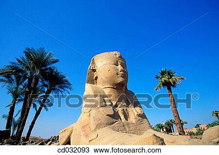 Stock Image - Sphinx. Luxor (ancient egyptian city of Thebes). East Bank of the Nile. Fotosearch