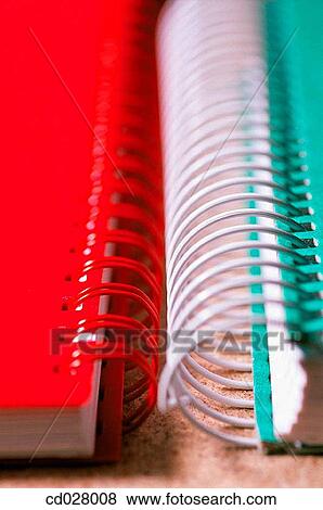 Spiral bound notebooks View Large Photo Image Stock Photo - Spiral bound notebooks. Fotosearch