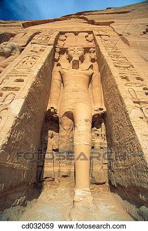 Stock Photo - Statue of Ramesses II. Temple of Hathor (smaller Abu Simbel Temple). Abu Simbel. Aswan. Fotosearch