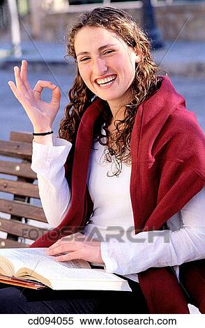 adolescence, brunette, book, bench, activity View Large Photo Image Stock Photography - adolescence, brunette, book, bench, activity. Fotosearch