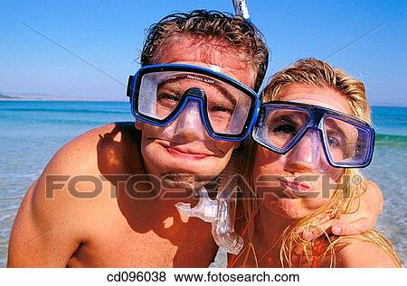 amusement, carefree, blond, beach, affection View Large Photo Image Stock Photo - amusement, carefree, blond, beach, affection. Fotosearch