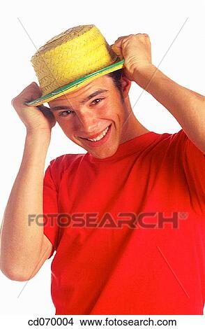 Picture - amusing, carefree, boy, black hair, adolescence. Fotosearch
