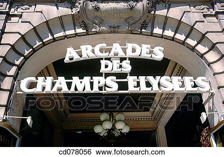 Stock Photograph - Arcades des Champs Elysees (Arcades du Lido). Champs Elysees. Paris. France.. Fotosearch