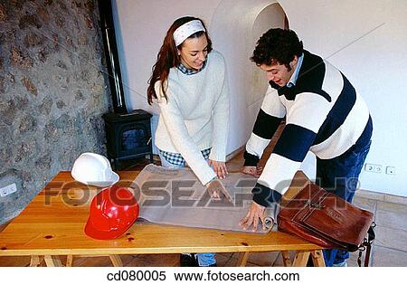 at-home, brunette, briefcase, blueprint, absorbed View Large Photo Image Stock Photography - at-home, brunette, briefcase, blueprint, absorbed. Fotosearch