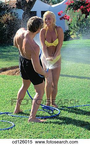 Stock Photography - attraction, blond, Best friend, amusement. Fotosearch
