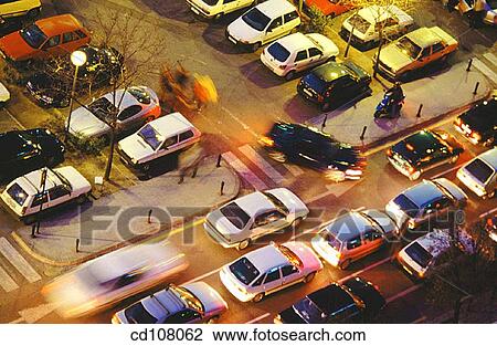 Stock Image - automobile, convergence, car park, car, activity. Fotosearch