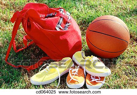 Stock Photography - backpack, ball, basketball, concept, contemporary. Fotosearch