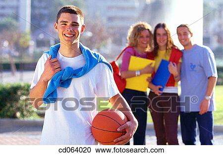 Stock Image - ball, black hair, Best friend, adolescence. Fotosearch