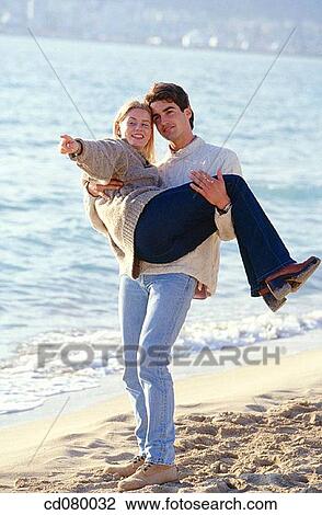 Stock Image - beach, bonding, bond, Best friend, affection. Fotosearch