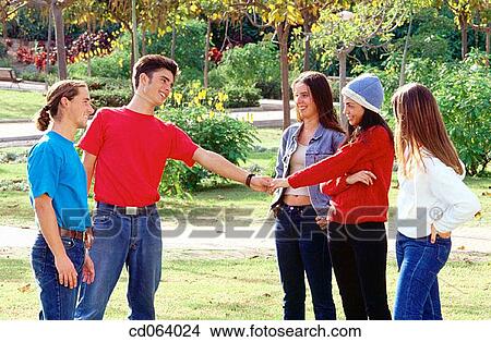 Picture - Best friend, carefree, brunette, boy, adolescence. Fotosearch