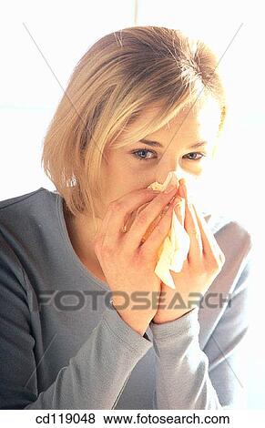 blond, Blowing nose, Blow nose, activity View Large Photo Image Stock Photo - blond, Blowing nose, Blow nose, activity. Fotosearch