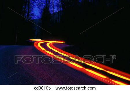 Car light streaks View Large Photo Image Stock Image - Car light streaks. Fotosearch