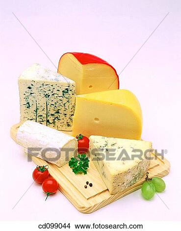Picture - Close-up, abundant, Chopping-board, cheese, board, abundance. Fotosearch