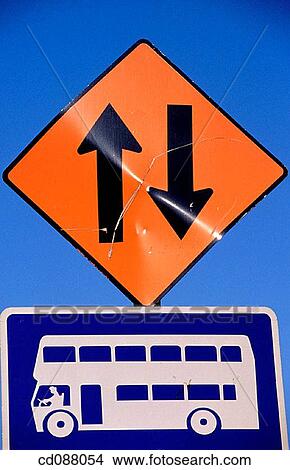 Close-up, blue, buss, Bus lane, bus, arrow View Large Photo Image Picture - Close-up, blue, buss, Bus lane, bus, arrow. Fotosearch