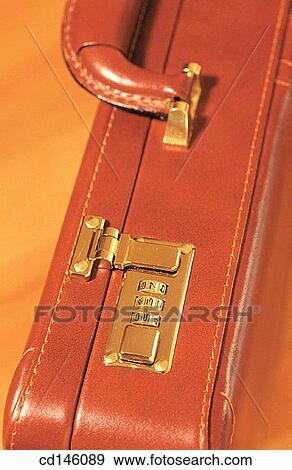 Combination lock on briefcase View Large Photo Image Stock Photo - Combination lock on briefcase. Fotosearch