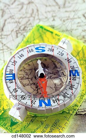 Compass on map View Large Photo Image Stock Image - Compass on map. Fotosearch