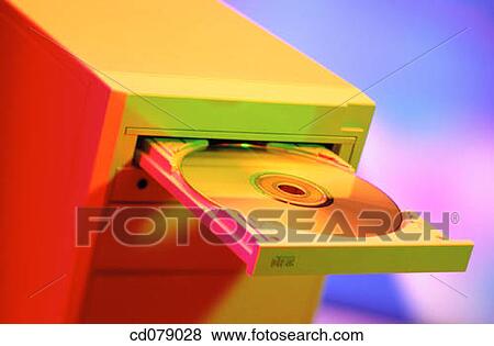 Computer with CD in platter View Large Photo Image Stock Photo - Computer with CD in platter. Fotosearch