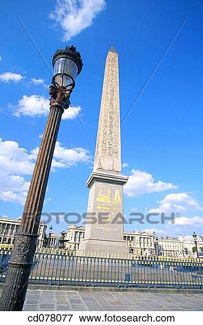 Stock Photo - Concorde Square obelisk. Paris. France.. Fotosearch