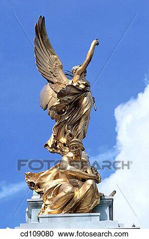 Detail of Victoria Monument, built in front of the entrance to Buckingham Palace. London. England View Large Photo Image Stock Image - Detail of Victoria Monument, built in front of the entrance to Buckingham Palace. London. England. Fotosearch