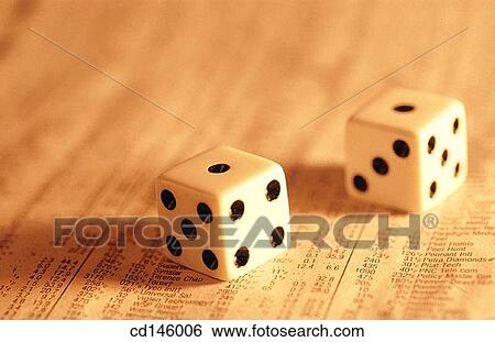 Dice on stock report View Large Photo Image Stock Photograph - Dice on stock report. Fotosearch