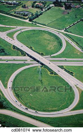 Picture - Highway Cloverleaf. Fotosearch