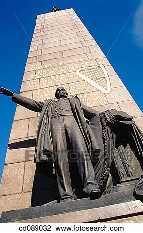 Stock Image - Monument to Charles Stewart Parnell (1846-1891), Irish nationalist. Dublin. Ireland. Fotosearch