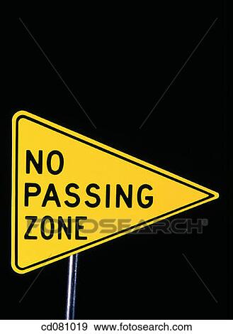 Stock Photo - No Passing Zone sign. Fotosearch