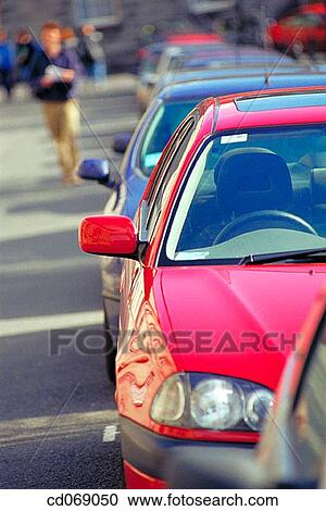 Stock Image - Parked cars. Fotosearch