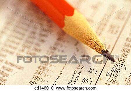 Pencil on stock report View Large Photo Image Stock Image - Pencil on stock report. Fotosearch