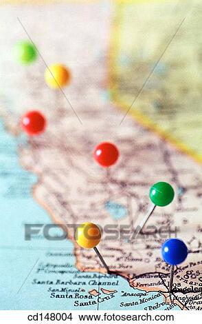 Pins marking place on map View Large Photo Image Picture - Pins marking place on map. Fotosearch