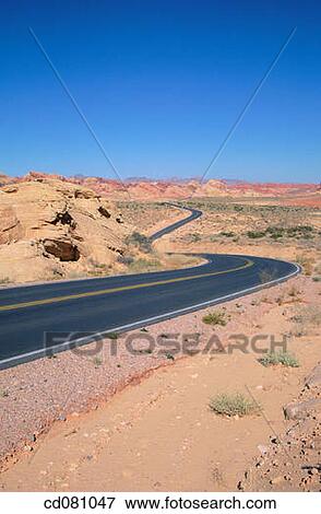 Roadway. Valley of Fire State Park. Mojave Desert. Nevada. USA View Large Photo Image Stock Photo - Roadway. Valley of Fire State Park. Mojave Desert. Nevada. USA. Fotosearch