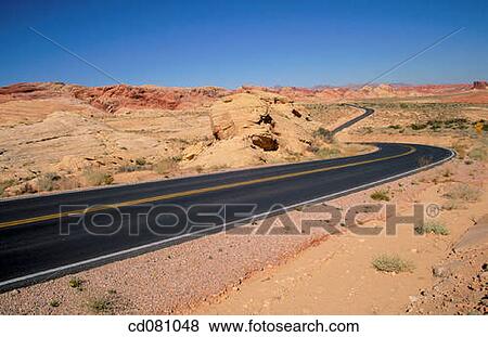 Roadway. Valley of Fire State Park. Mojave Desert. Nevada. USA View Large Photo Image Stock Photo - Roadway. Valley of Fire State Park. Mojave Desert. Nevada. USA. Fotosearch