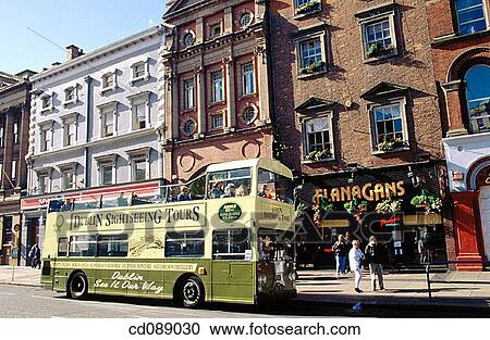 Sight-seeing buses in O? Connell Street. Dublin. Ireland View Large Photo Image Stock Image - Sight-seeing buses in O? Connell Street. Dublin. Ireland. Fotosearch