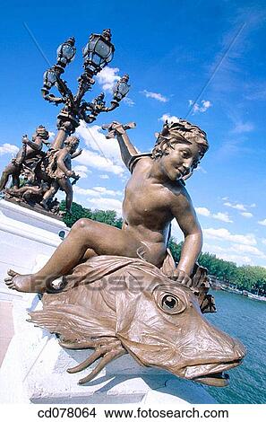 Statue at Alexandre III Bridge. Paris. France. View Large Photo Image Picture - Statue at Alexandre III Bridge. Paris. France.. Fotosearch
