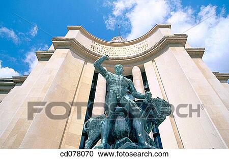Statue in front of Chaillot Palace. Paris. France. View Large Photo Image Stock Image - Statue in front of Chaillot Palace. Paris. France.. Fotosearch