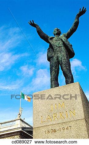 Statue of Jim Larkin at O? Connell Street. Dublin. Ireland View Large Photo Image Stock Photo - Statue of Jim Larkin at O? Connell Street. Dublin. Ireland. Fotosearch