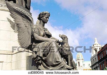 Statues on O? Connell monument. Dublin. Ireland View Large Photo Image Stock Photography - Statues on O? Connell monument. Dublin. Ireland. Fotosearch