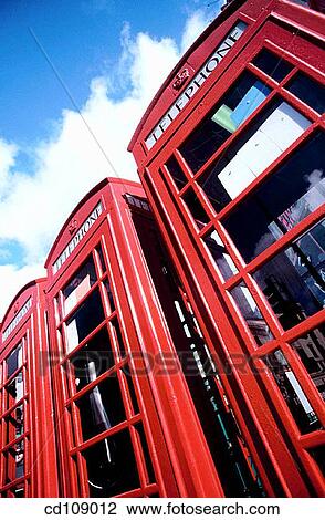 Stock Image - Telephone booths. London. England. Fotosearch