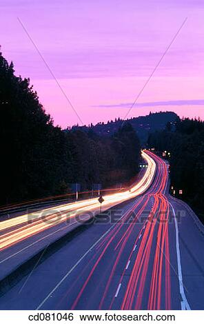 Traffic light streaks View Large Photo Image Stock Photograph - Traffic light streaks. Fotosearch